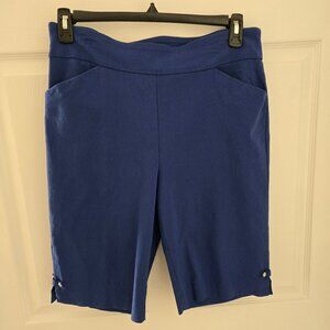 Coral Bay Pull On Stretch Bermudas Blue size 14.